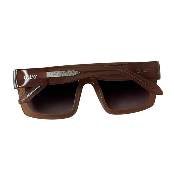Quay Australia Get in Line Sunglasses Milky Caramel Brown - Picture 3 of 4